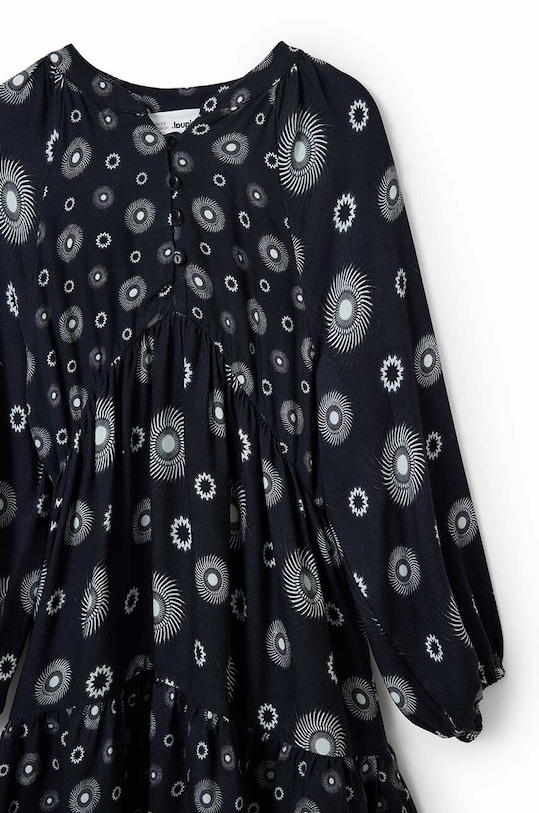 Otroška obleka Desigual 23WGVW05 DRESS LONG SLEEVE črna 23WGVW05