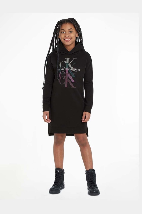 Calvin Klein Jeans sukienka dziecięca długi czarny IG0IG02235.9BYX
