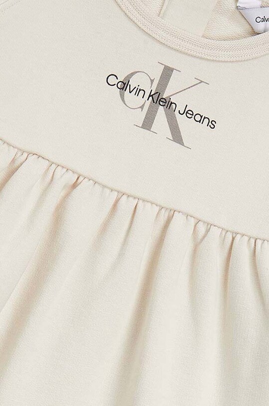 Dziewczynka Calvin Klein Jeans sukienka dziecięca IN0IN00123.G.9BYX beżowy