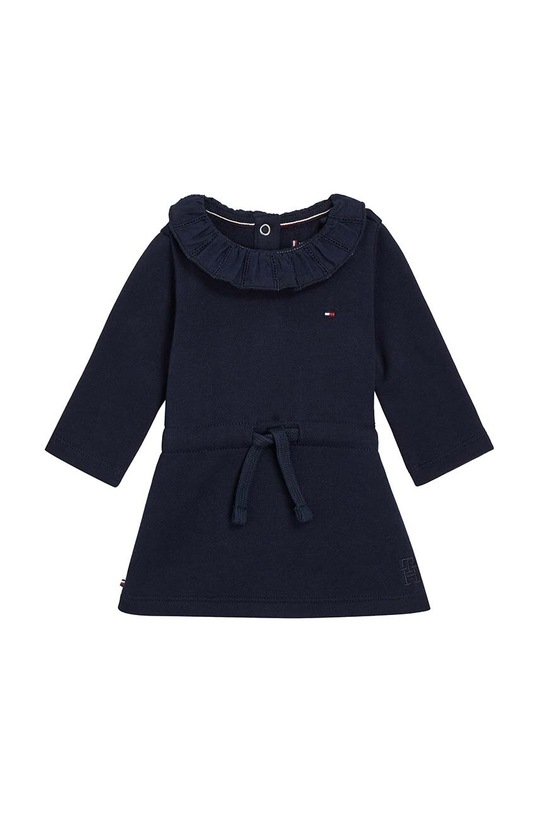 Бебешка рокля Tommy Hilfiger трикотаж тъмносин KN0KN01718.9BYX
