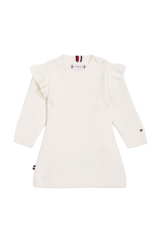 Haljina za bebe Tommy Hilfiger s dodatkom vune bijela KN0KN01739.9BYX