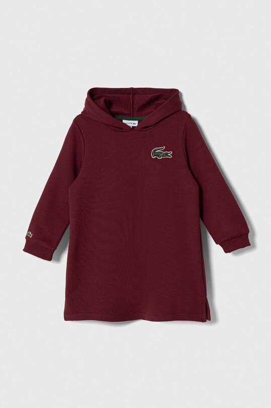 Дитяча бавовняна сукня Lacoste бавовна бордо EJ1210
