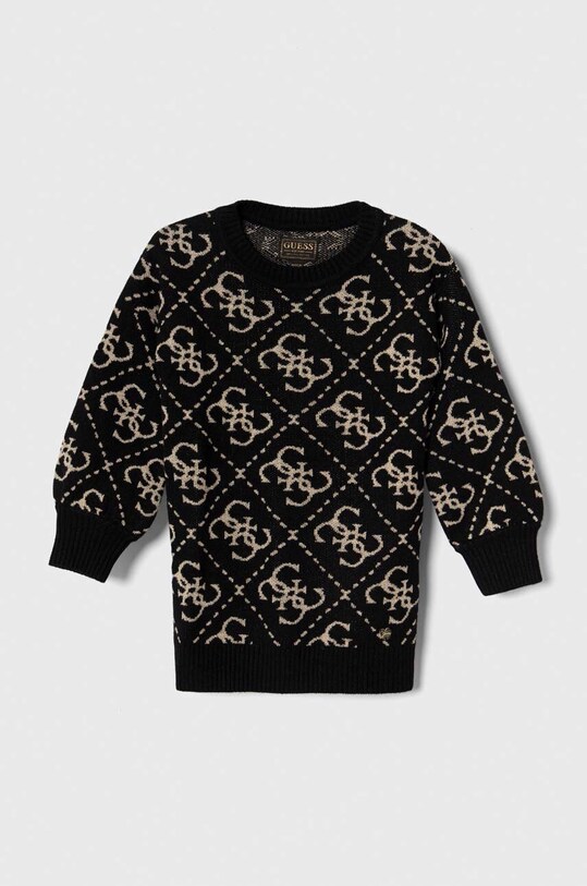 Guess sukienka z domieszką wełny dziecięca długi czarny K3BK28.Z39N0.9BYX
