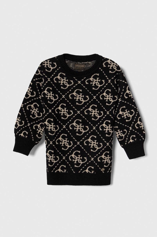 Otroška obleka iz volnene mešanice Guess Pletenina črna K3BK28.Z39N0.9BYX