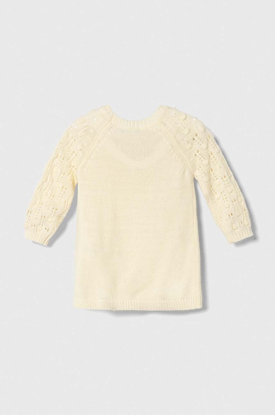 United Colors of Benetton sukienka z domieszką wełny dziecięca 1UTKCV002.P.SEASONAL beżowy AW23