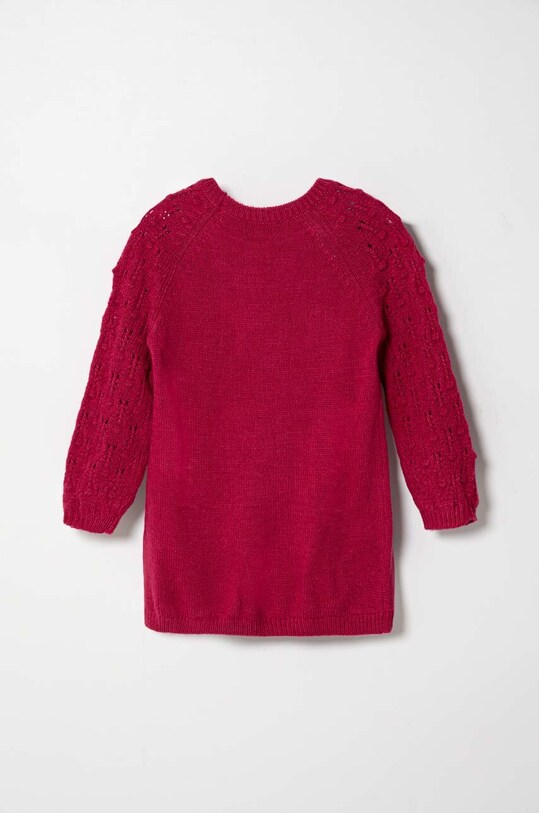 United Colors of Benetton sukienka z domieszką wełny dziecięca 1UTKCV002.P.SEASONAL fioletowy AW23