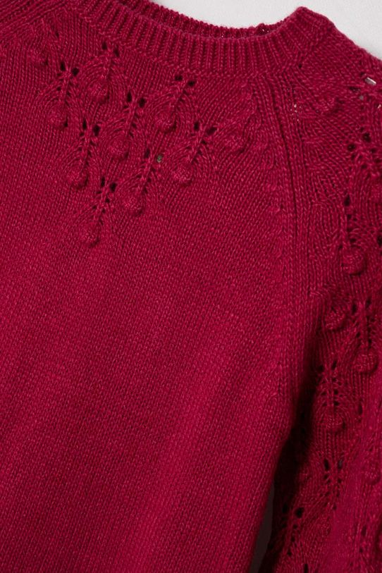 Djevojčice Dječja hakjina s primjesom vune United Colors of Benetton 1UTKCV002.P.SEASONAL ljubičasta