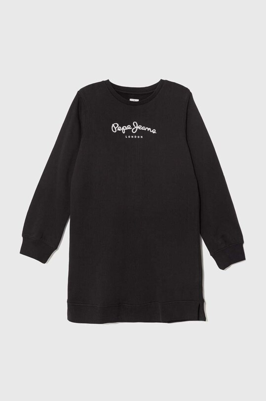 Дитяча бавовняна сукня Pepe Jeans довгий чорний PG951633