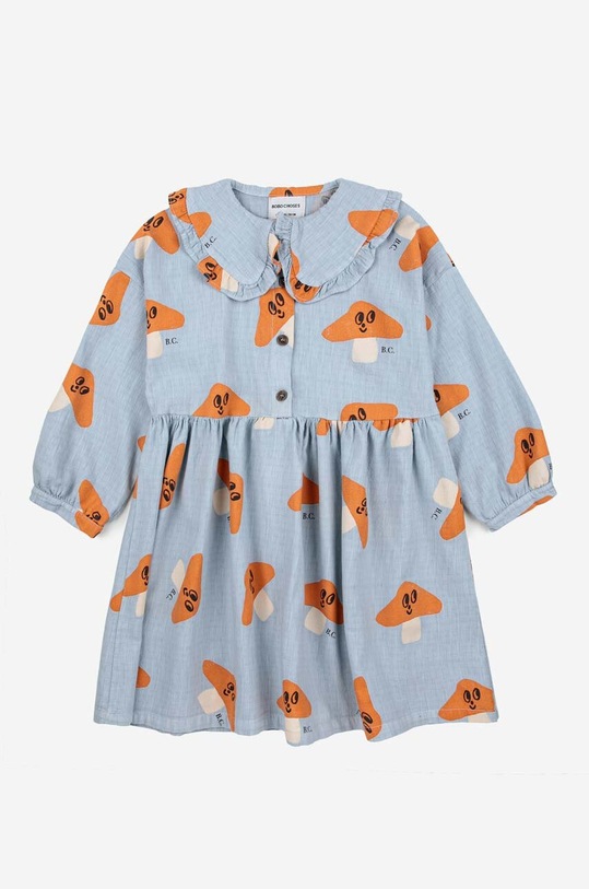 Детска памучна рокля Bobo Choses 223AC105 син AW23