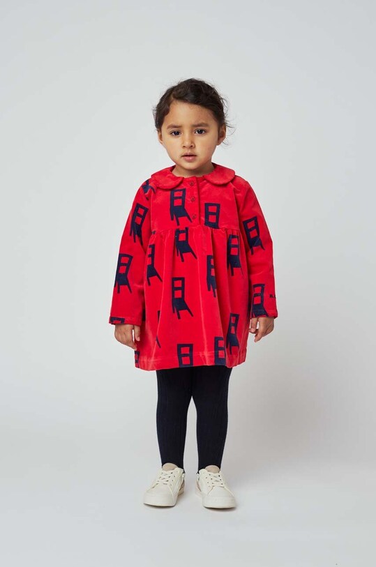 Bobo Choses sukienka niemowlęca wzorzyste czerwony 223FB006