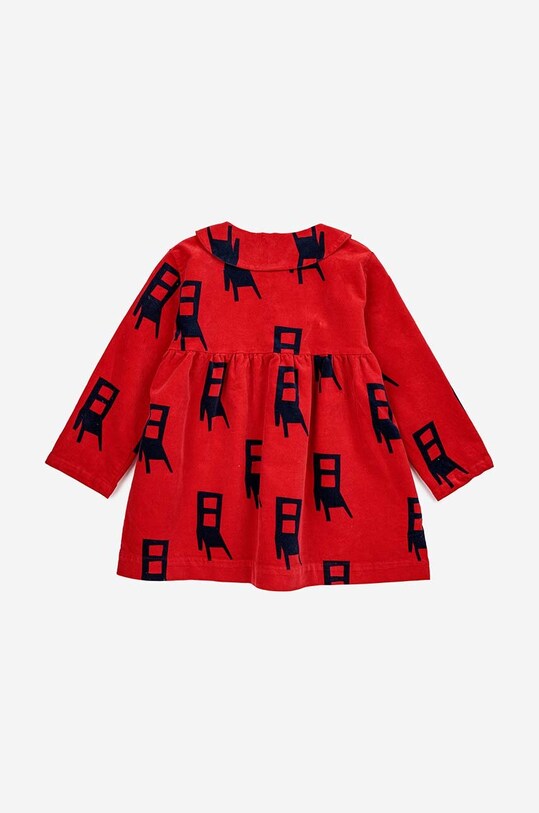 Dziewczynka Bobo Choses sukienka niemowlęca 223FB006 czerwony