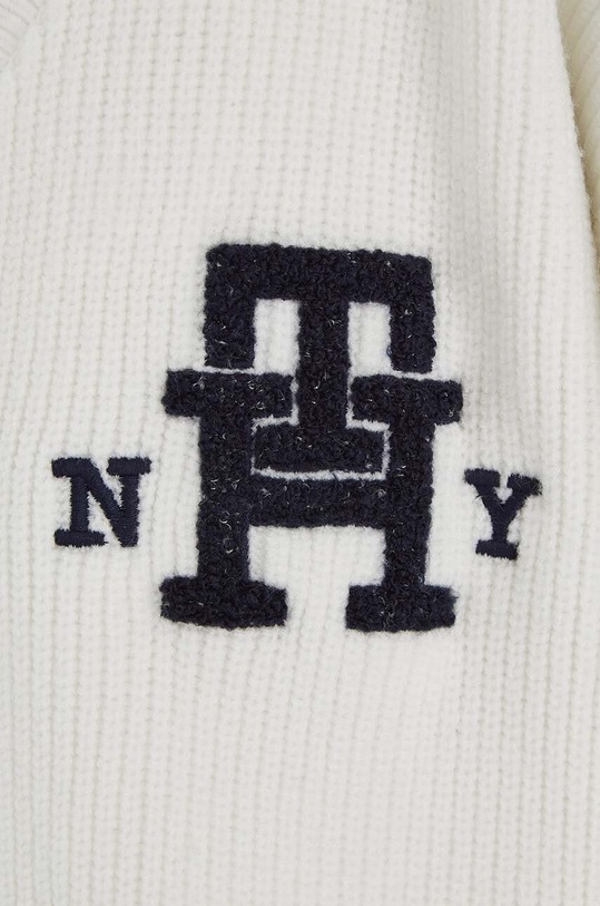 Detský bavlnený kardigan Tommy Hilfiger biela KB0KB08366.128.176.9BYX