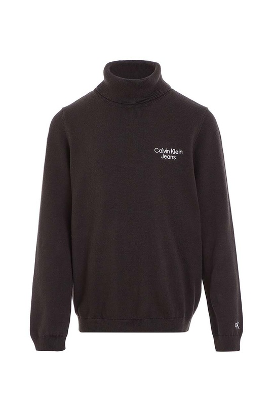 Παιδικό βαμβακερό πουλόβερ Calvin Klein Jeans IB0IB01331.9BYX μαύρο AW23