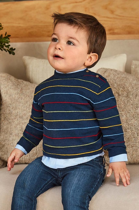 Mayoral sweter niemowlęcy z domieszką wełny granatowy 2321.3E.Baby.9BYX