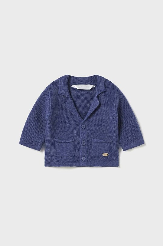 Παιδική ζακέτα από μείγμα μαλλιού Mayoral Newborn 2308.1J.Newborn.9BYX σκούρο μπλε AW23