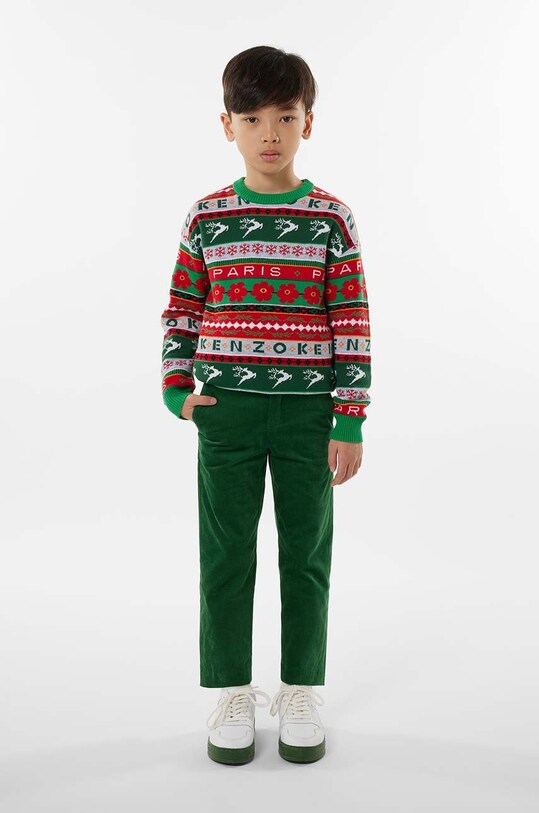 Дитячий светр Kenzo Kids з додаванням вовни зелений K25885.102.108