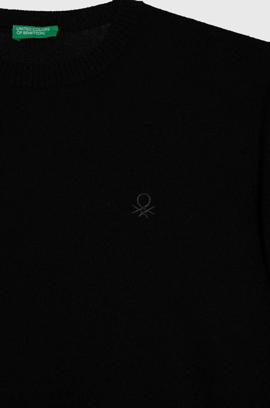 United Colors of Benetton sweter z domieszką wełny dziecięcy 1032C103X.G.SEASONAL czarny AW23