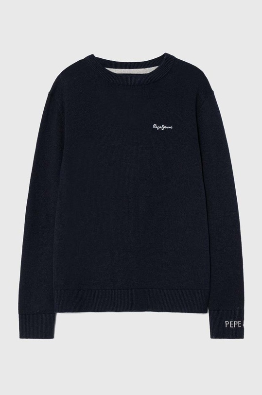 Детски памучен пуловер Pepe Jeans тънък тъмносин PB701206