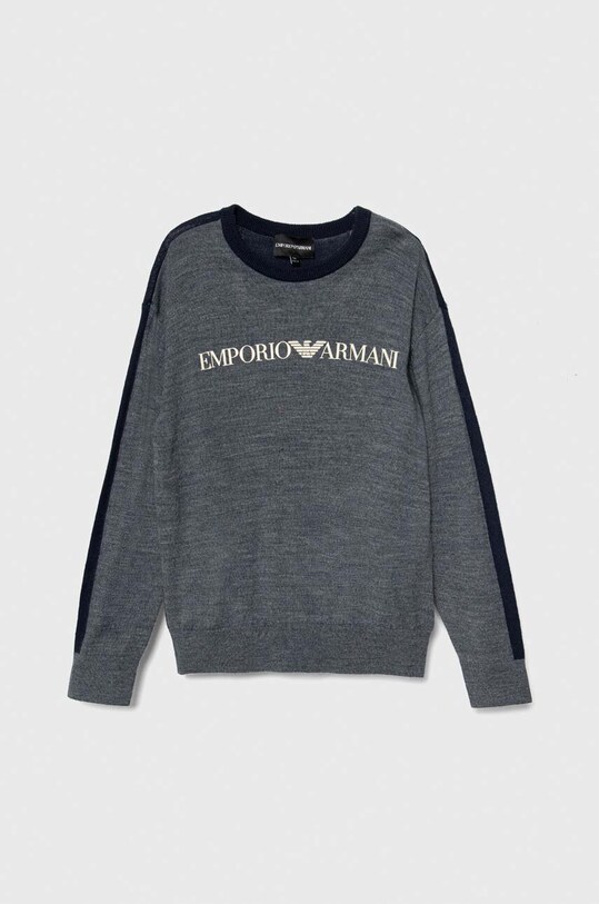 Emporio Armani pulover de lână pentru copii imprimeu bleumarin 6R4M62.4MHGZ