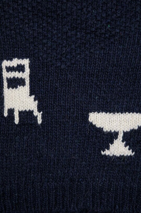 Bobo Choses sweter z domieszką wełny niemowlęcy 223FB008 granatowy