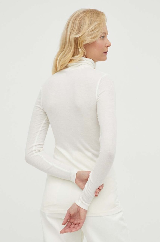 Odzież Bruuns Bazaar longsleeve z domieszką wełny Angela BBW1070N beżowy