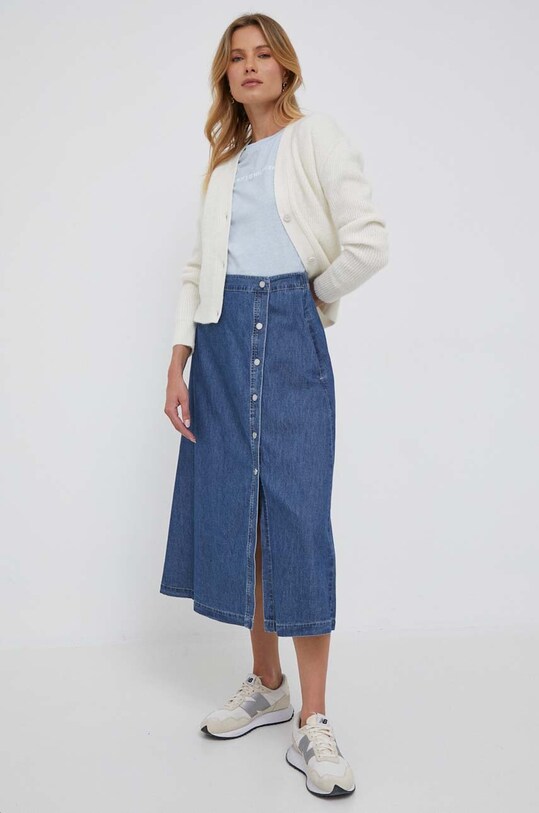 Calvin Klein sweter z domieszką wełny K20K205741 beżowy AW23