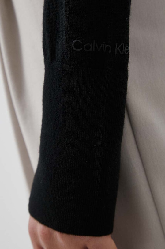 Вълнен пуловер Calvin Klein K20K205777 черен