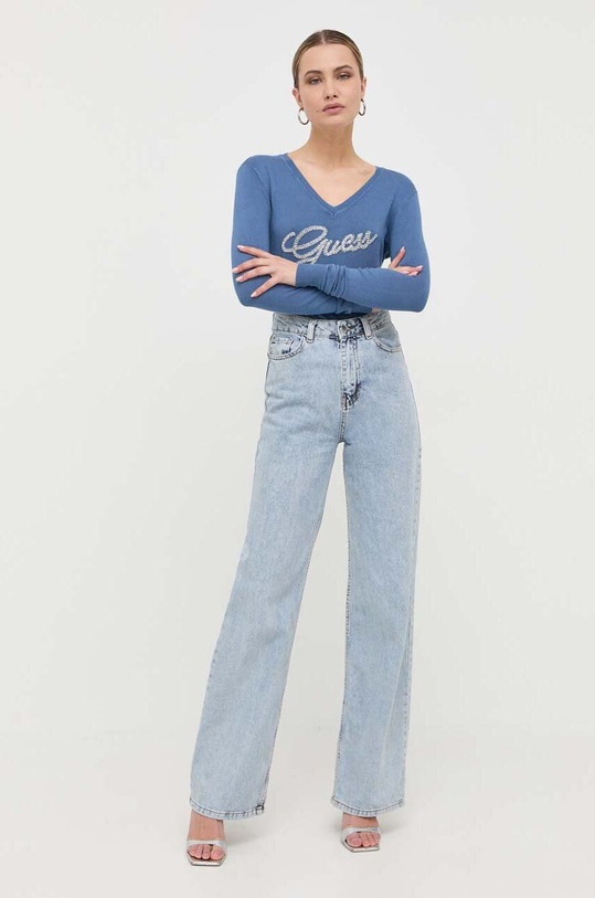 Guess sweter wełniany W3YR21.Z2NQ2 niebieski AW23
