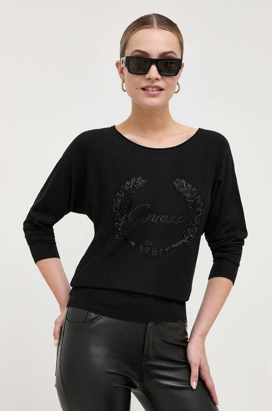 Guess sweter aplikacja czarny W3YR22.Z2NQ2