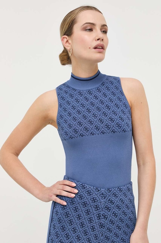 Guess top LISE wzorzyste niebieski W3YR26.Z37K0