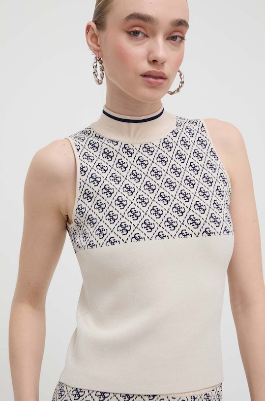 Guess top LISE wzorzyste beżowy W3YR26.Z37K0