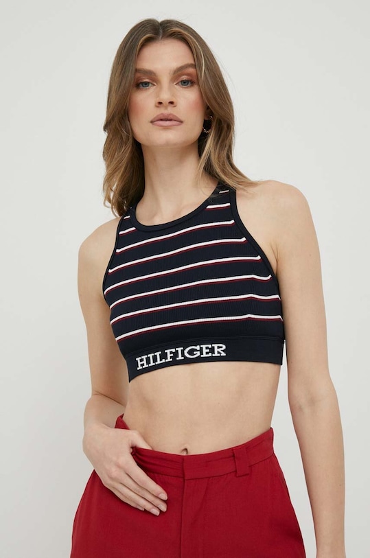 Top Tommy Hilfiger slim σκούρο μπλε WW0WW39109