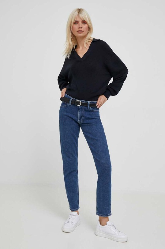 Ένα πουλόβερ σε μείγμα μεταξιού Tommy Hilfiger WW0WW38988 σκούρο μπλε AW23