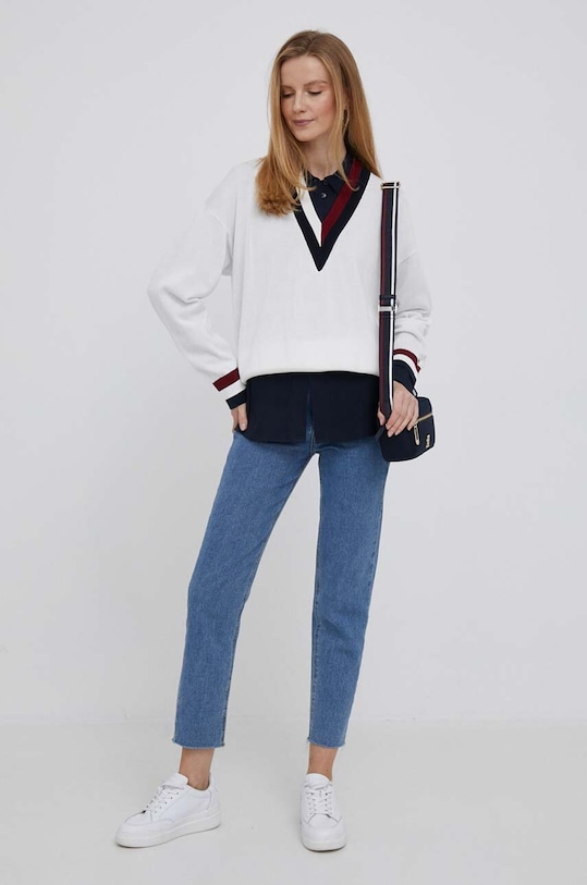 Πουλόβερ Tommy Hilfiger WW0WW39006 μπεζ AW23