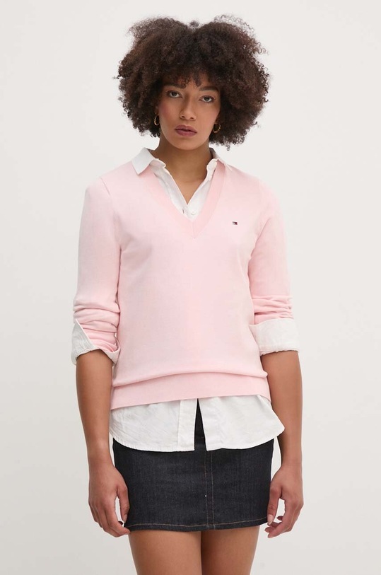 Πουλόβερ Tommy Hilfiger άλλο ροζ WW0WW40098