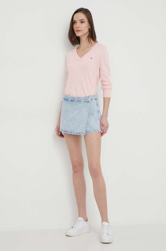 Tommy Hilfiger sweter WW0WW40098 różowy AW25