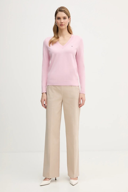 Tommy Hilfiger sweter WW0WW40098 różowy AW25