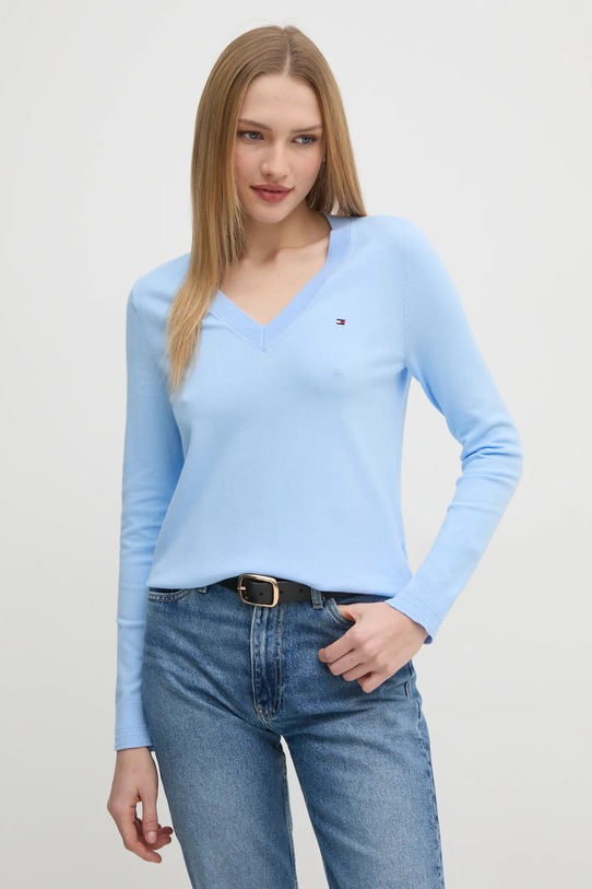 Πουλόβερ Tommy Hilfiger μπλε WW0WW40098