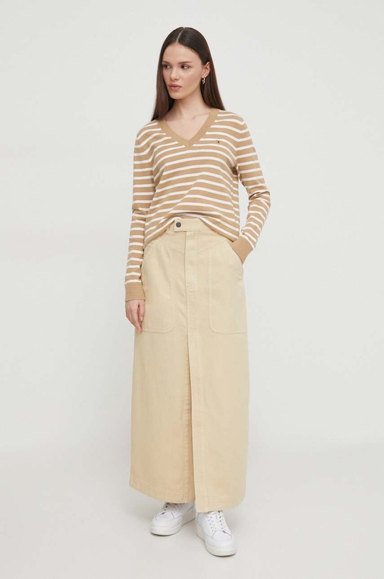 Svetr Tommy Hilfiger WW0WW40098 hnědá SS25