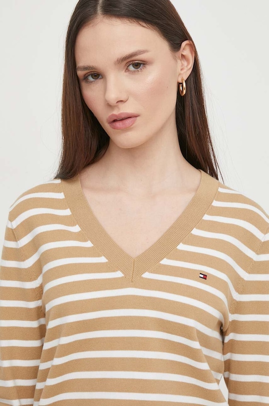 Svetr Tommy Hilfiger hnědá WW0WW40098