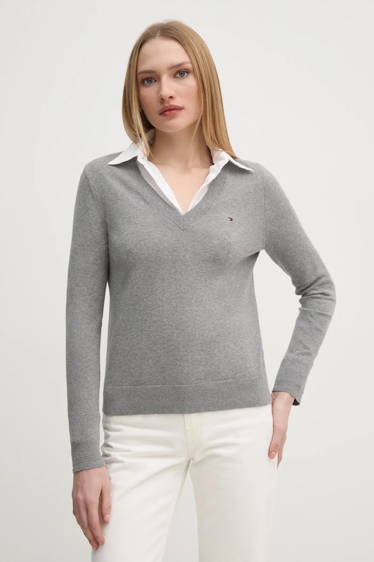 Sveter Tommy Hilfiger sivá WW0WW40098