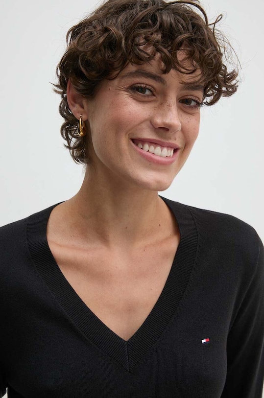 Πουλόβερ Tommy Hilfiger μαύρο WW0WW40098