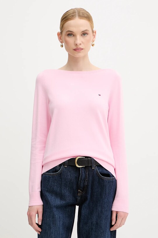 Tommy Hilfiger pulóver sima rózsaszín WW0WW40099