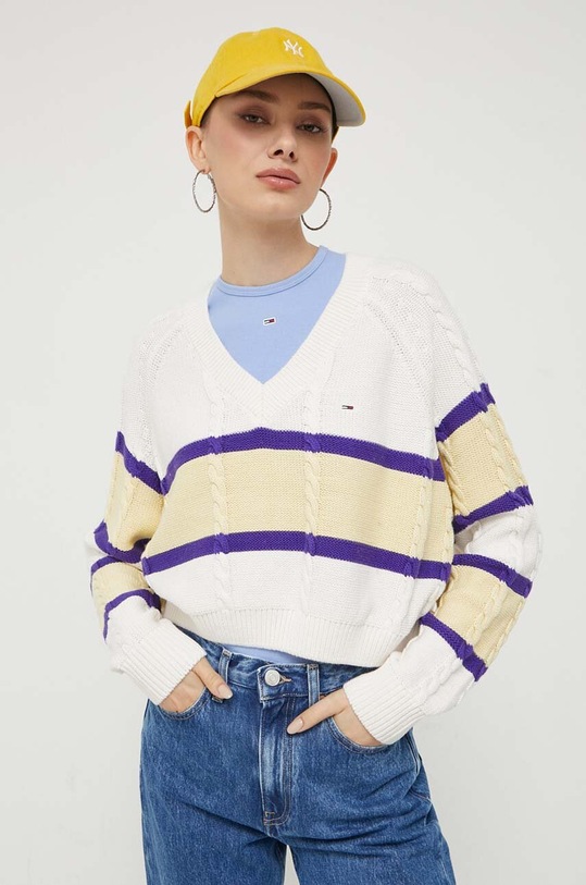 Sveter Tommy Jeans béžová DW0DW15941