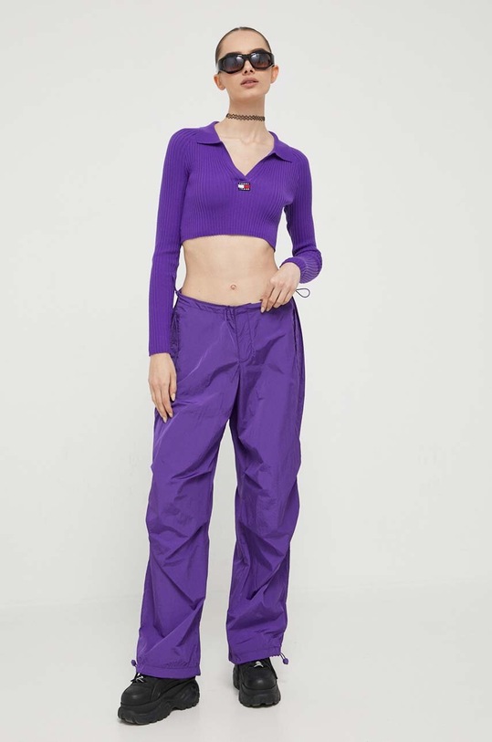 Sveter Tommy Jeans DW0DW14950 fialová AW23