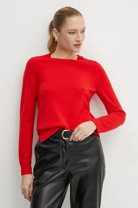 BOSS pulover de lana subtiri rosu 50492551