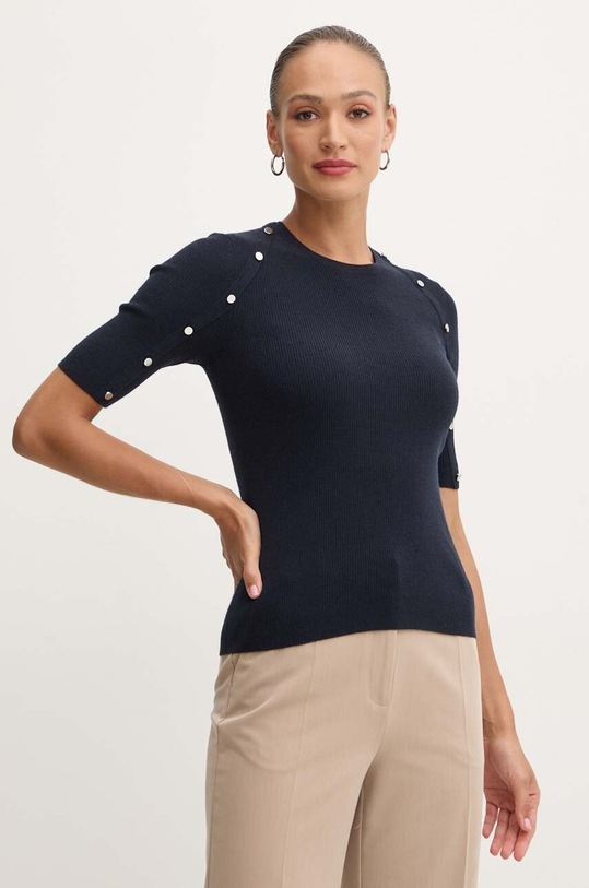 BOSS maglione in misto lana blu navy 50493911