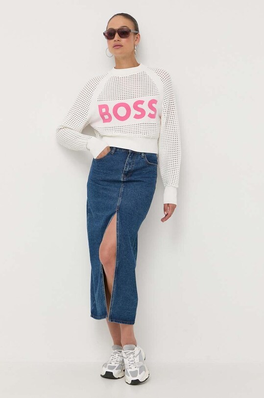 BOSS sweter 50494137 beżowy AW23
