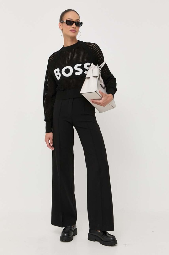 Пуловер BOSS 50494137 черен AW23