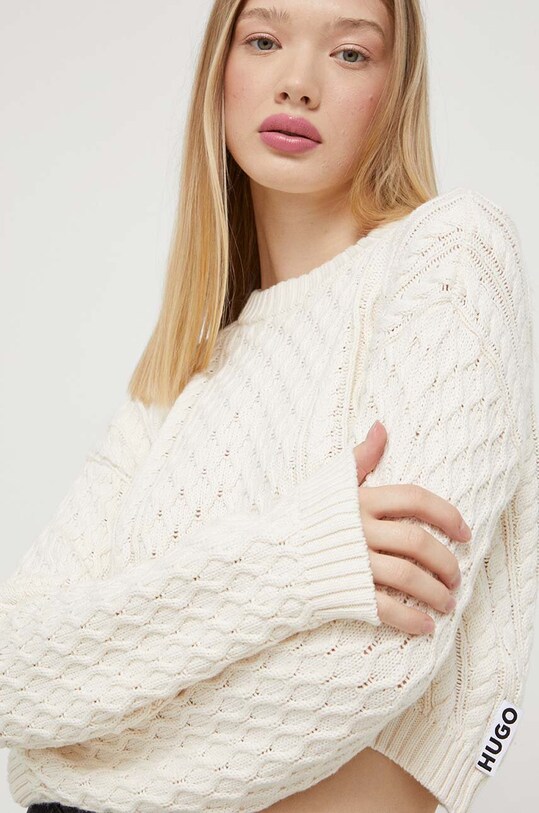 HUGO pulover 50493749 bej AW23